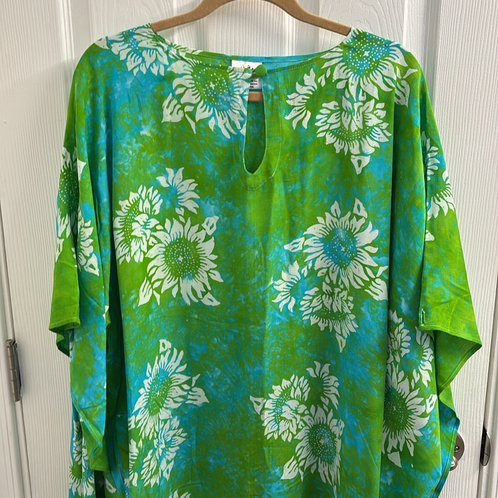 Women's KOSI BALI Collection Kaftan Pool Cover-up 80's Sunflowers- Gorgeous!